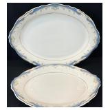 2pc Syracuse China Carvel Oval Serving Platters