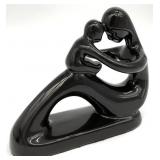Mother & Child Black Ceramic Sculpture
