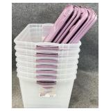 7 Sterilite Storage Totes w/ Lids - Purple