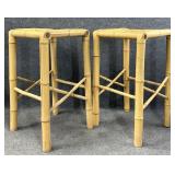 2pc Bamboo Tiki Barstools - TLC