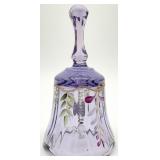 Fenton Mini Purple Lilac Hand Painted Glass Bell
