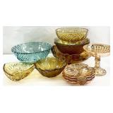 Vintage Colored Depression / Carnival Glass Group