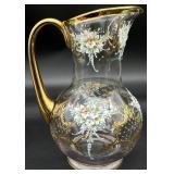 Venetian Enameled Art Glass Pitcher