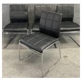 4 Modern Black Dining Chairs