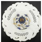 Pietra Dura Marble Inlay Plate, 6in