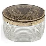 Art Deco Glass Powder Vanity Jar