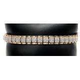 Gold Tone Sterling & Diamond Bracelet