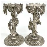 Vintage Silver Plate Grapevine Candlesticks