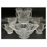 5pc Cambridge Rose Point Clear Ice Bucket & More