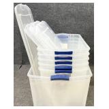 6 Sterilite Storage Totes w/ Lids - Blue