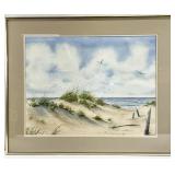 Original Coastal Beach Scene Watercolor Painting