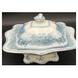 Antique English Transferware Covered Vegetable