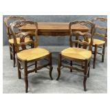French Draw Leaf Table & 4 Chairs