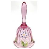 Fenton Rose Pink Floral Art Glass Bell