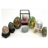 Asst Vtg Folk Art Eggs - Russian, Japanese & More