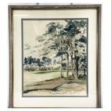 Edwin Voorhees (NC, 1919-1999) Orig Watercolor