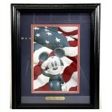 Framed Patriotic Mickey Mouse Print