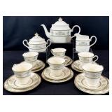 Minton Henley Teapot, Creamer, Sugar & China