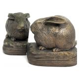 Pair Fat Rabbit Bookends