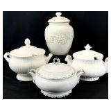 4pc Ceramic Soup Tureens & Cookie Jar