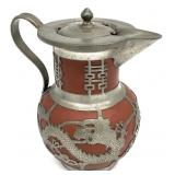 Chinese Yixing Pewter Mounted Clay Teapot