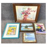 5pc Vintage Original Paintings