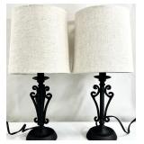 Pair Metal Table Lamps