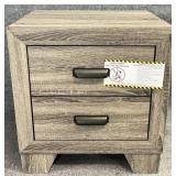 New Weathered Gray Two Drawer Nightstand 21.75in