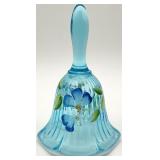 Fenton Blue Mini Floral Art Glass Bell