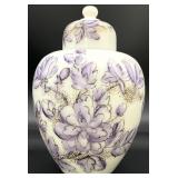 Hand Painted Glass Ginger Jar