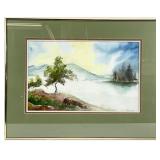 Original Landscape Watercolor Painting, Signed