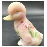 Fenton Burmese Hand Painted Duckling Figure