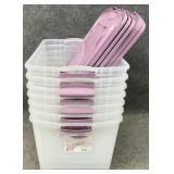 7 Sterilite Storage Totes w/ Lids - Purple