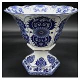 Bombay Co. Asian Style Blue & White Porcelain Vase