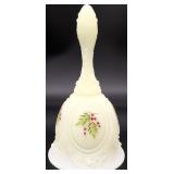 Fenton Custard Glass Christmas Holly Bell