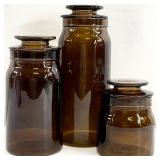 3 Apothecary Style Glass Bottles