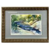 Original Forest River Stream Landscape Watercolor