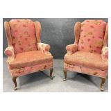 Pair Floral Wingbacks