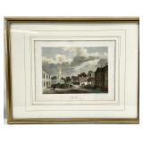 Antique English Town Scene Etching, Redbourne