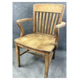 Antique Oak Banker's Chair