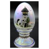 Fenton Art Glass Lighthouse Egg on Pedestal