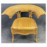 Rattan Bentwood Barrel Back Arm Chair