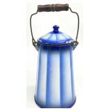 Vintage Enamelware Blue Stripe Coffee Pot