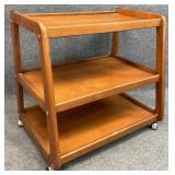 Vintage 3 Shelf Rolling Bookcase