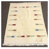 4.6 x 6.3 Swedish Handwoven Wool Tulip Rug - A