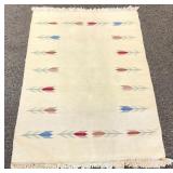 4.2 x 6 Swedish Handwoven Wool Tulip Rug - B