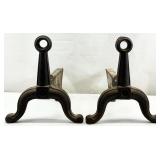 Pair of Antique Cast Iron Fireplace Andirons