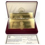 22K Gold Leaf $100,000 Tribute Currency w/ COA