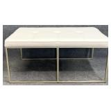 New Silver Frame Button Tufted Bench