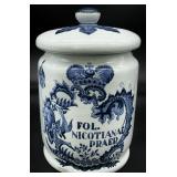 Vintage Oud Delft Blue & White Tobacco Jar